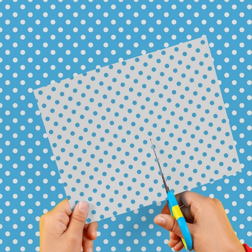 [0EI0260251] CARTULINA ENTRETENIDA MURESCO X10 LUNARES CELESTE-BLANCO