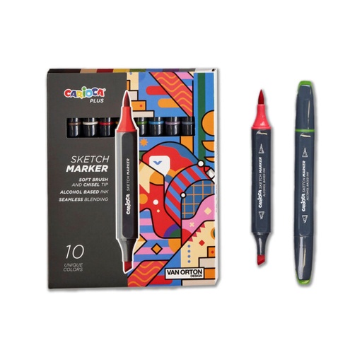 [45241] MARCADOR CARIOCA SKETCH DOBLE PUNTA X10 SURTIDO