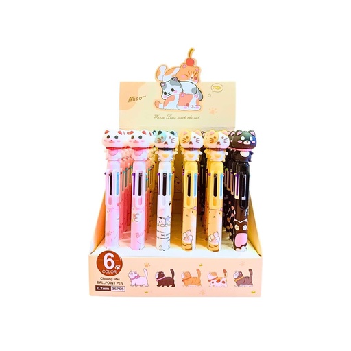 [27179] BOLIGRAFO CSA X6 GATOS CON CLIP