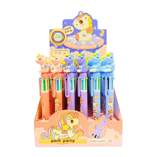 [26809] BOLIGRAFO CSA X6 COLORES UNICORNIO