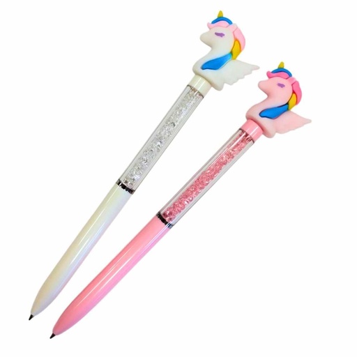 [26839] BOLIGRAFO CSA X6 ARCO IRIS/UNICORNIO CON CONFETTI