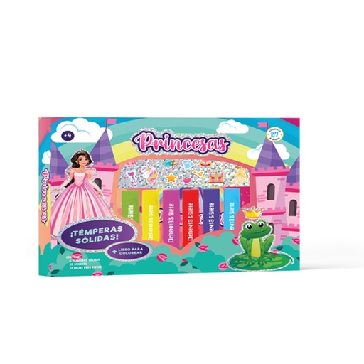 [978-631-6571-02-1] SET 87 TEMPERAS SOLIDAS PRINCESAS