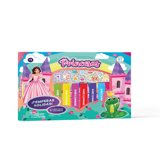[978-631-6571-02-1] SET 87 TEMPERAS SOLIDAS PRINCESAS