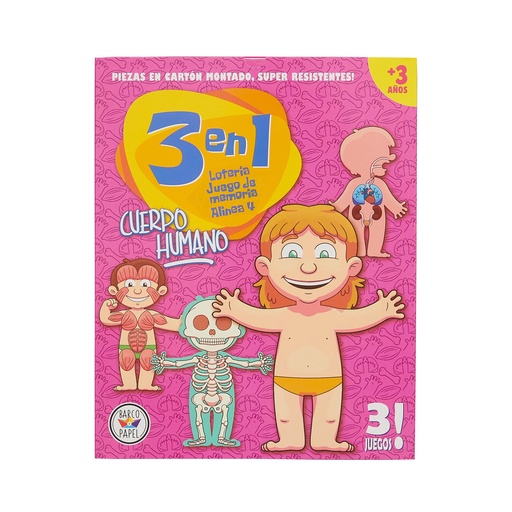 [726798275566] JUEGO DE MESA BARCO DE PAPEL 3 EN 1 CUERPO HUMANO