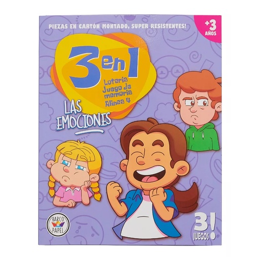[726798275573] JUEGO DE MESA BARCO DE PAPEL 3 EN 1 LAS EMOCIONES