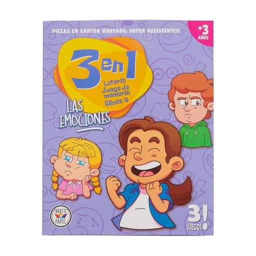 [726798275573] JUEGO DE MESA BARCO DE PAPEL 3 EN 1 LAS EMOCIONES