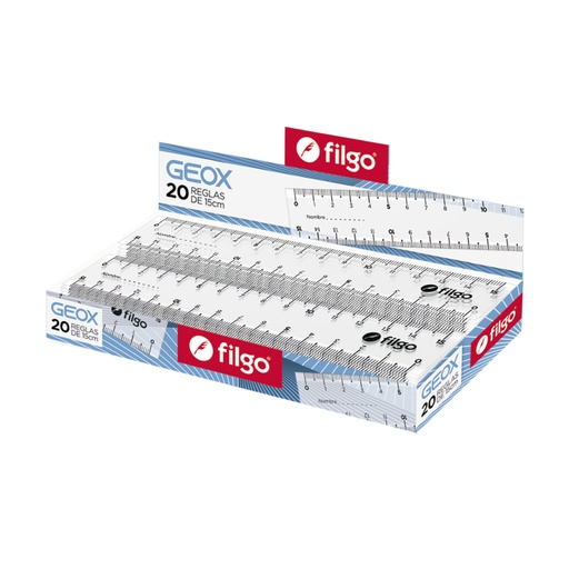 [RGEOX15-C20] REGLA FILGO PLASTICA 15CM X20