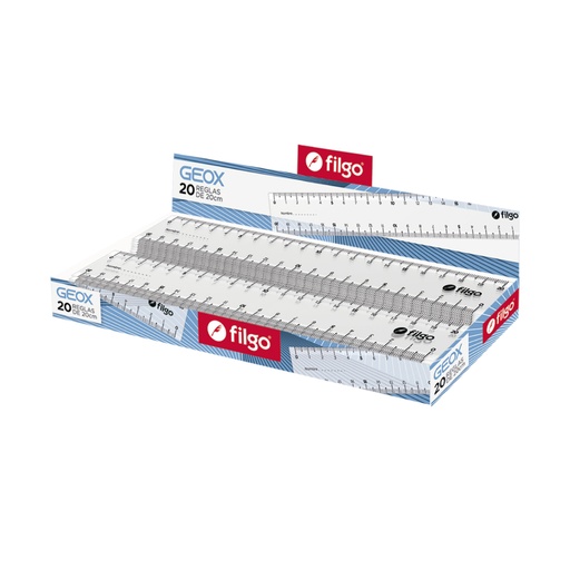 [RGEOX20-C20] REGLA FILGO PLASTICA 20CM X20