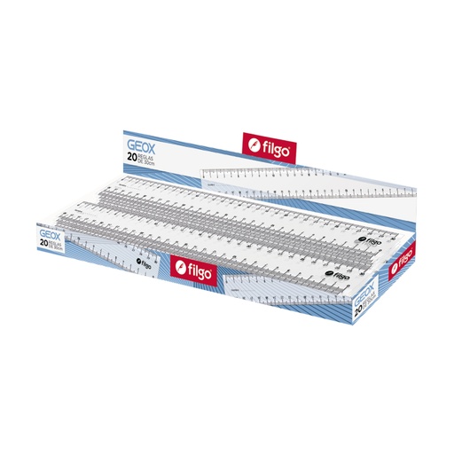 [RGEOX30-C20] REGLA FILGO PLASTICA 30CM X20