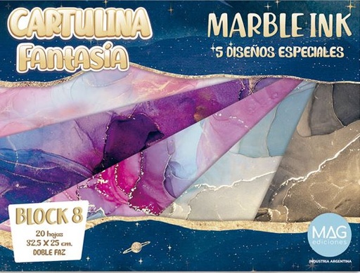 [0108] BLOCK MAG CARTULINA FANTASIA 20 HOJAS MARBLE INK