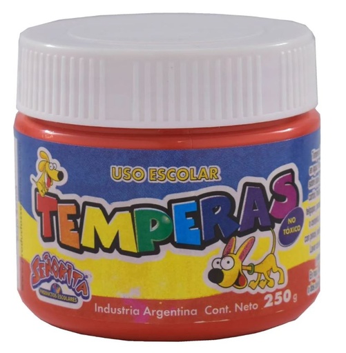 [10302-27] TEMPERA SEÑORITA POTE 250G ROJO SEÑAL
