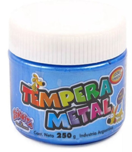 [10310-39] TEMPERA SEÑORITA METALIZADO POTE 250G AZUL METAL