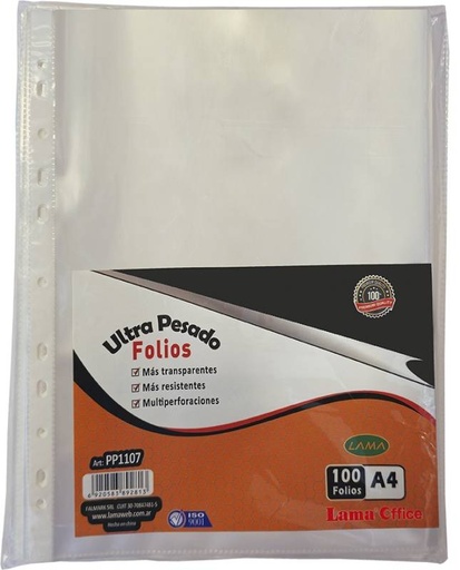 [PP1107] FOLIO LAMA A4 ULTRA PESADO X100