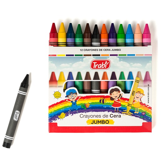 [TR1028] CRAYONES TRABI CERA JUMBO X12