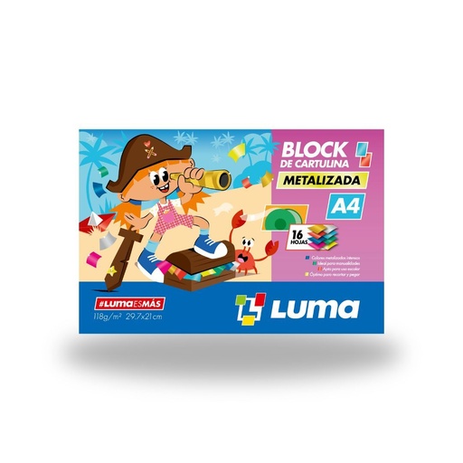 [81-40] BLOCK LUMA A4 METALIZADA X16HOJAS