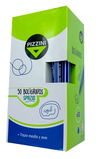 [B40AZ] BOLIGRAFO PIZZINI SPAZIO CUERPO RAYADO AZUL X50