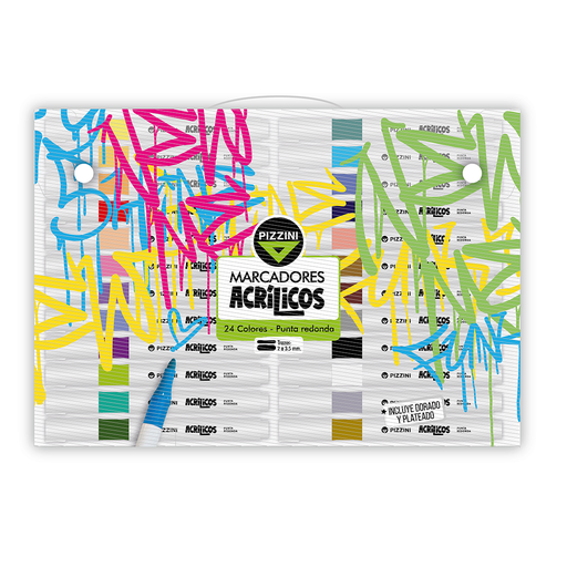 [1924] MARCADOR PIZZINI ACRILICO PUNTA REDONDA  X24