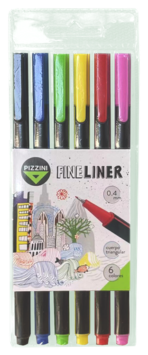 [FINEX6] MICROFIBRA PIZZINI LINER 0.4 X6 COLORES SURTIDOS