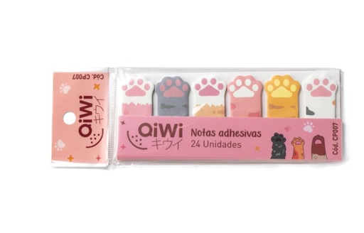 [CP007] NOTAS ADHESIVAS QIWI X24 HUELLITAS