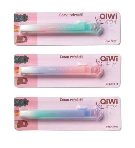 [CP011] GOMA RETRACTIL QIWI HUELLITAS