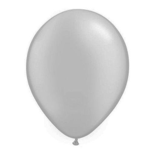[GLOBOPERPLA] GLOBO LISO Nº12 PERLADO PLATA X25