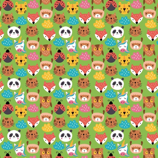 [0AF01345] PAPEL PARA REGALO MURESCO 70X100CM X10 CARITAS ANIMALITOS