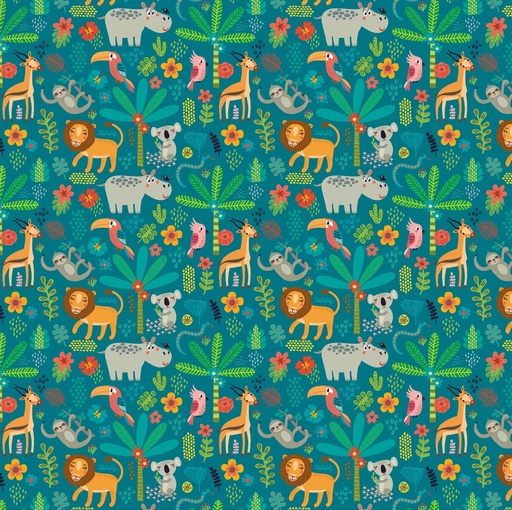 [0AF01346] PAPEL PARA REGALO MURESCO 70X100CM X10 SELVA INFANTIL