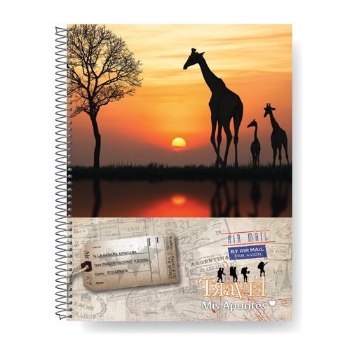 [919211] CUADERNO MIS APUNTES TRAVEL CON ESPIRAL 22X29 80H RAYADO