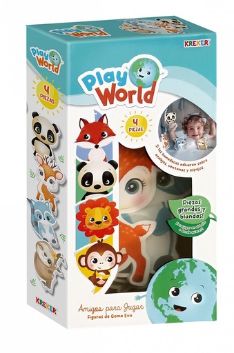 [1041] JUEGO KREKER PLAY WORLD AMIGOS PARA JUGAR X4 PIEZAS