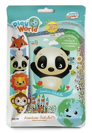 [1039] LIBRE KREKER PLAY WORLD PARA LEER Y COLOREAR AVENTURA SALUDABLE