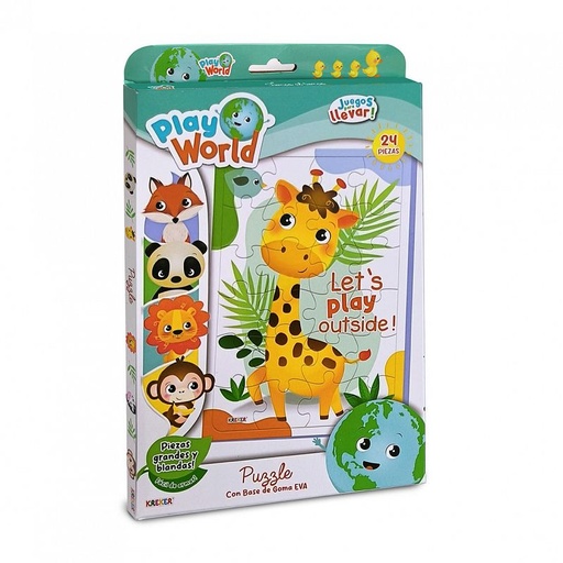 [1030] JUEGO KREKER PLAY WORLD PUZZLE JIRAFA X24 PIEZAS