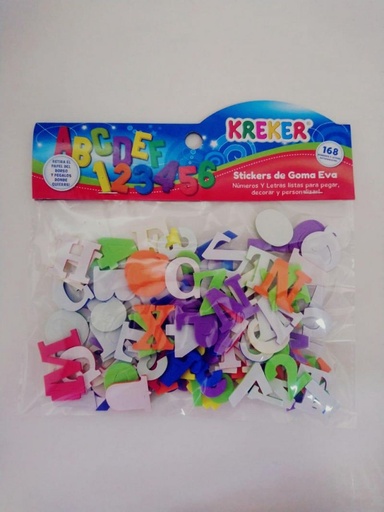 [1359] JUEGO KREKER STICKERS LETRAS Y NUEMOS X168 PIEZAS