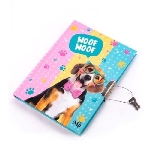[E-25-10] DIARIO INTIMO MP PETS 15X10.8 56 HOJAS CON CERRADURA