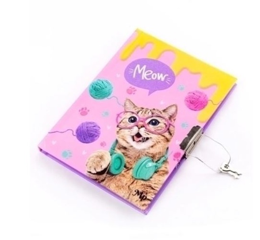 [E-25-4] DIARIO INTIMO MP CATS 15X10.8 56 HOJAS CON CERRADURA