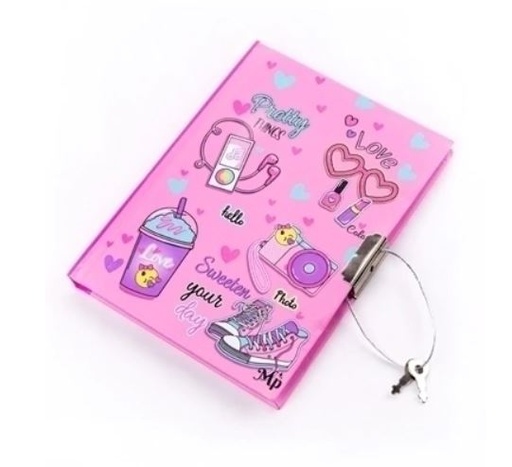 [E-25-9] DIARIO INTIMO MP PRETTY 15X10.8 56 HOJAS CON CERRADURA