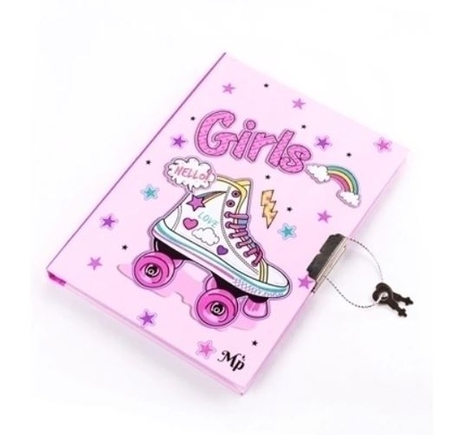 [E-25-7] DIARIO INTIMO MP GIRLS 15X10.8 56 HOJAS CON CERRADURA