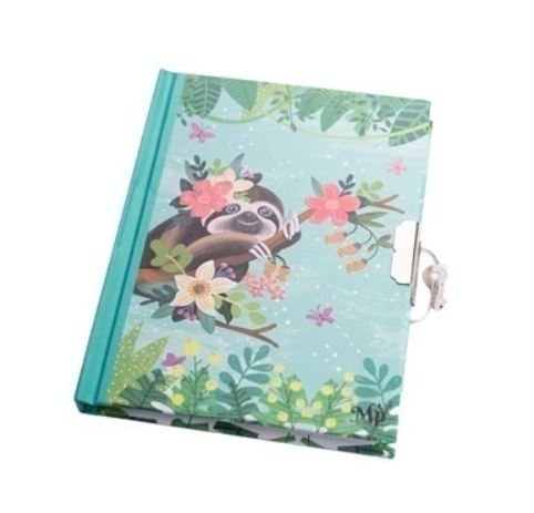 [E-97] DIARIO INTIMO MP BL SLOTH 15X10.8 70 HOJAS CON CERRADURA