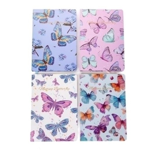 [25-121] LIBRETA MP TAPA DURA A7 BUTTERFLY 96 HOJAS