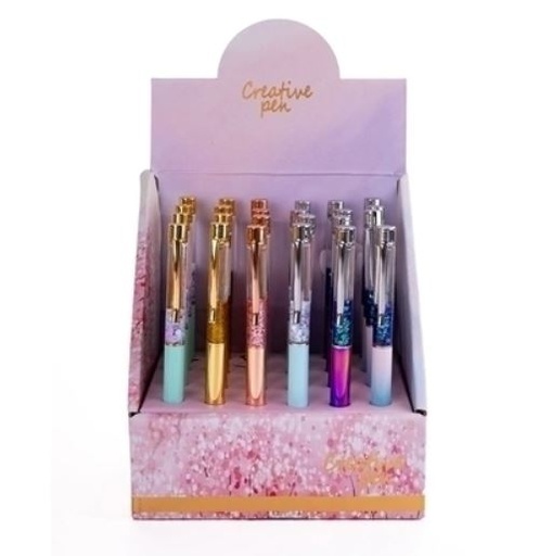 [25-526] BOLIGRAFO MP METALICO CON CAPSULA GLITTER X4