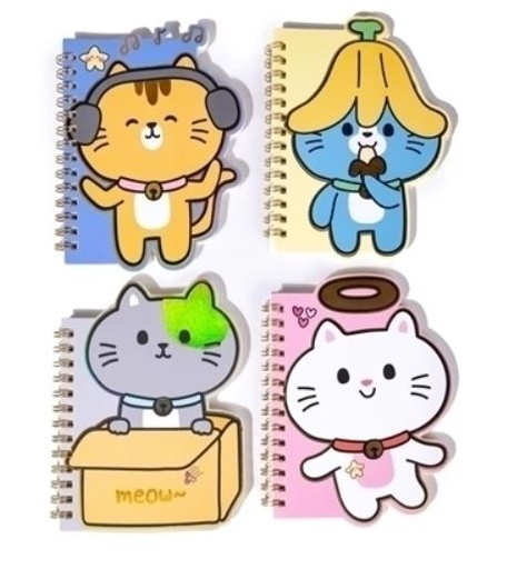 [25-148] CUADERNO MP TAPA DURA CON ESPIRAL KAWAII PETS 14.5X10.5 60HOJAS