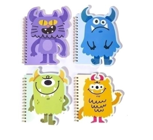 [25-142] CUADERNO MP TAPA DURA CON ESPIRAL MONSTERS 13X18 60 HOJAS