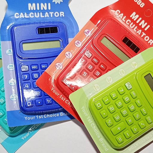 [KC-8888] CALCULADORA MINI EN BLISTER VARIOS COLORES