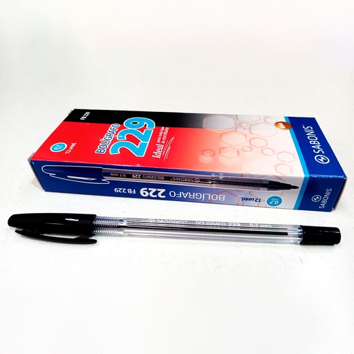[FB229] BOLIGRAFO SABONIS 229 NEGRO X12 0.7