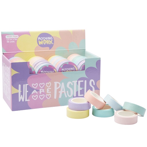 [2102110301] CINTA MOOVING WASHI TAPE PASTEL GLITTER 1.5 X 5