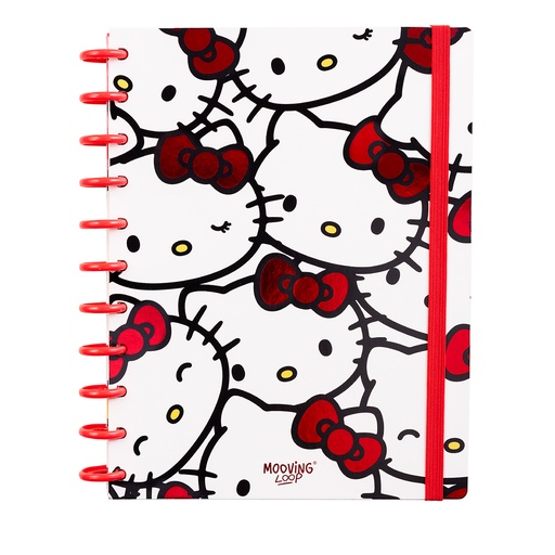 [1711165] CUADERNO MOOVING LOOP HELLO KITTY CARTA CON DISCOS