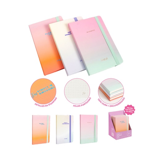 [201425] LIBRETA FW BULLET JOURNAL PASTEL 140X210 80 HOJAS CON PUNTOS