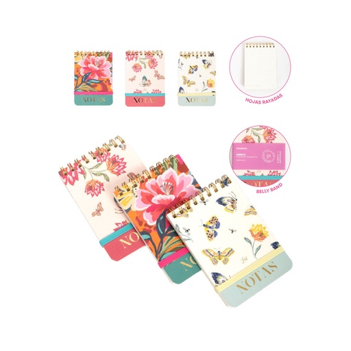 [201428] LIBRETA FW BELLE 80X110 X30 HOJAS RAYADAS