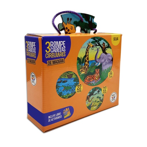 [786071076969] ROMPECABEZAS BARCO DE PAPEL MADERA CIRCULAR X 3 - SELVA