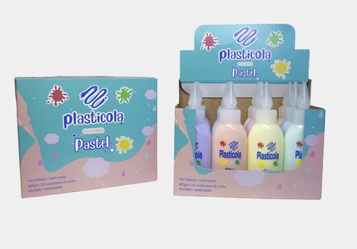 [ST03212] PEGAMENTO PLASTICOLA COLOR X6 35G PASTEL