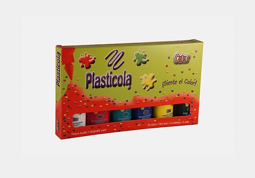 [ST03242] PEGAMENTO PLASTICOLA COLOR X6 35G SURTIDO